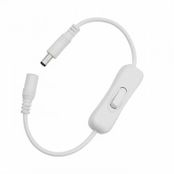 DC Adapter Extension Cable with Switch - White